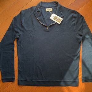 NWT M. SINGER Navy long sleeve zip up sweater XXL